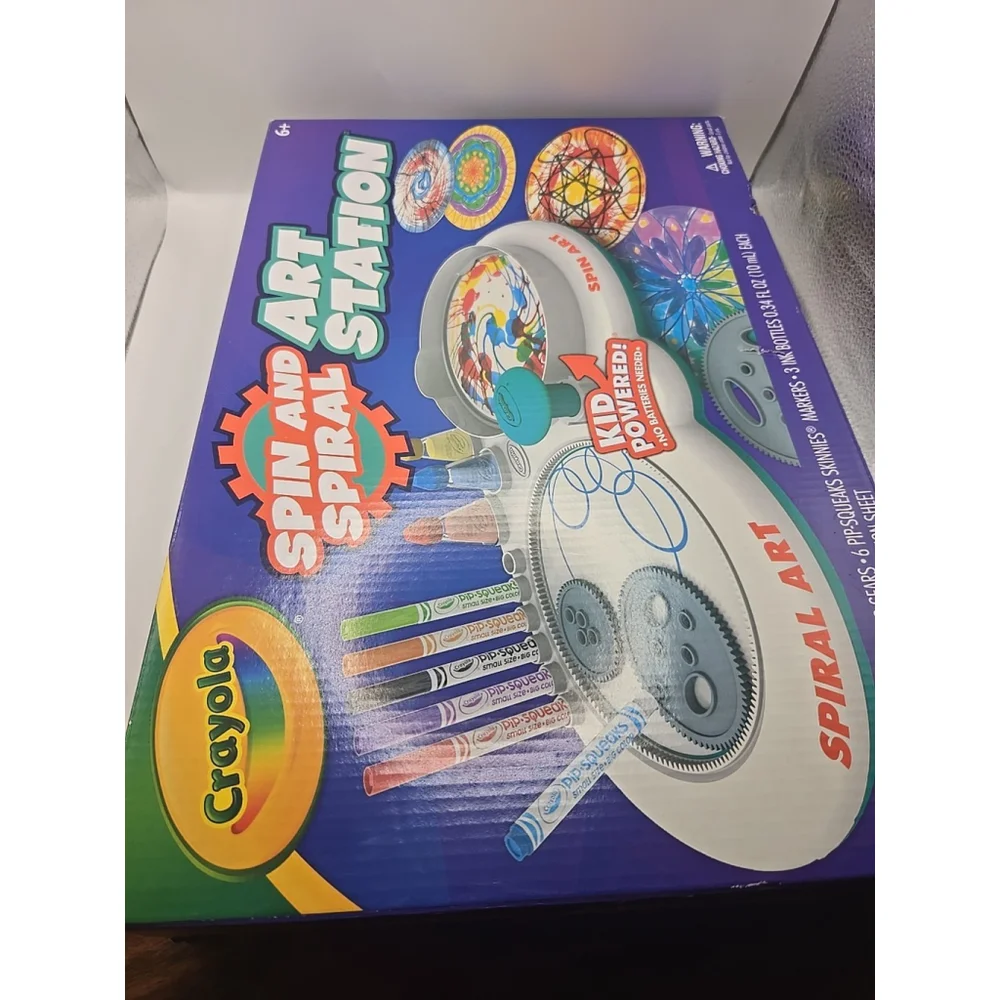 Crayola Spin & Spiral Art Station Base Unit Paper Discs Kid Powered No Batteries